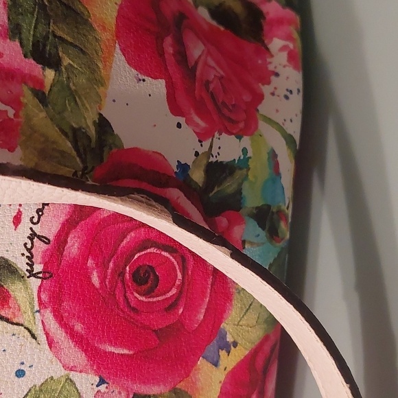NWT JUICY COUTURE RED ROSES FLORAL TOTE - Picture 7 of 13